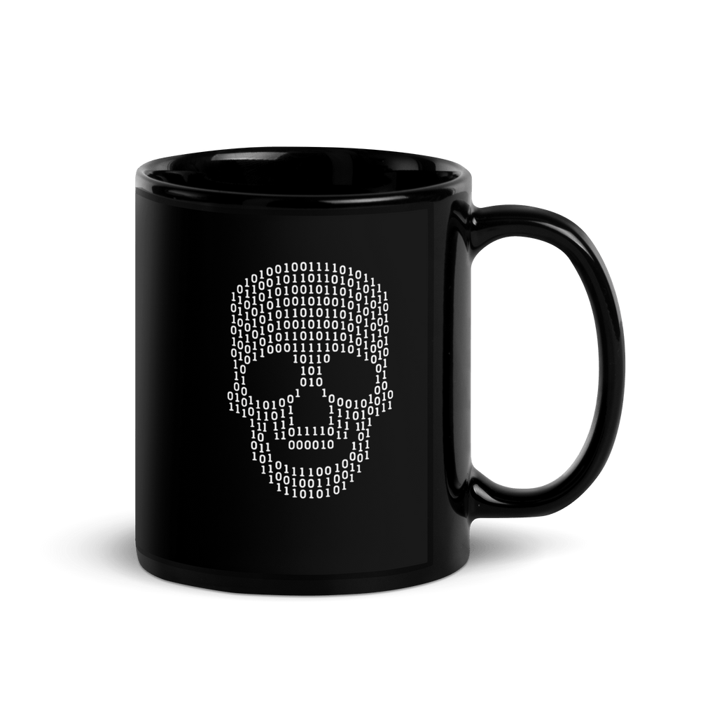 Czaszka - czarny kubek IT z motywem czaszki - Owlgorithm