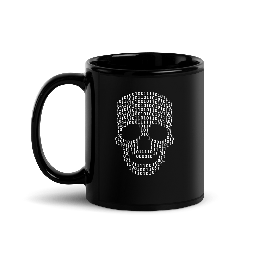 Czaszka - czarny kubek IT z motywem czaszki - Owlgorithm