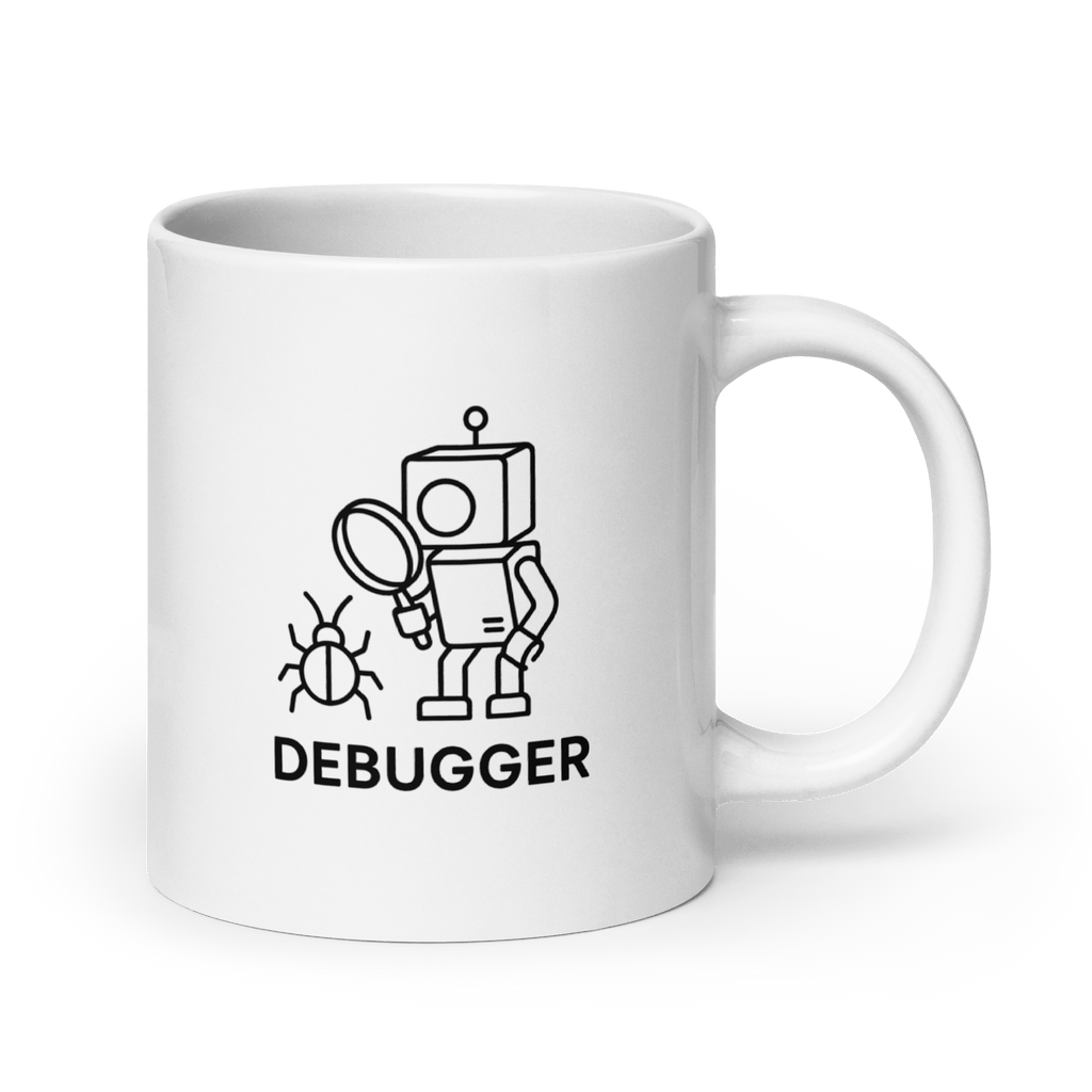 Debugger - biały kubek dla programistów z motywem kodu – Owlgorithm