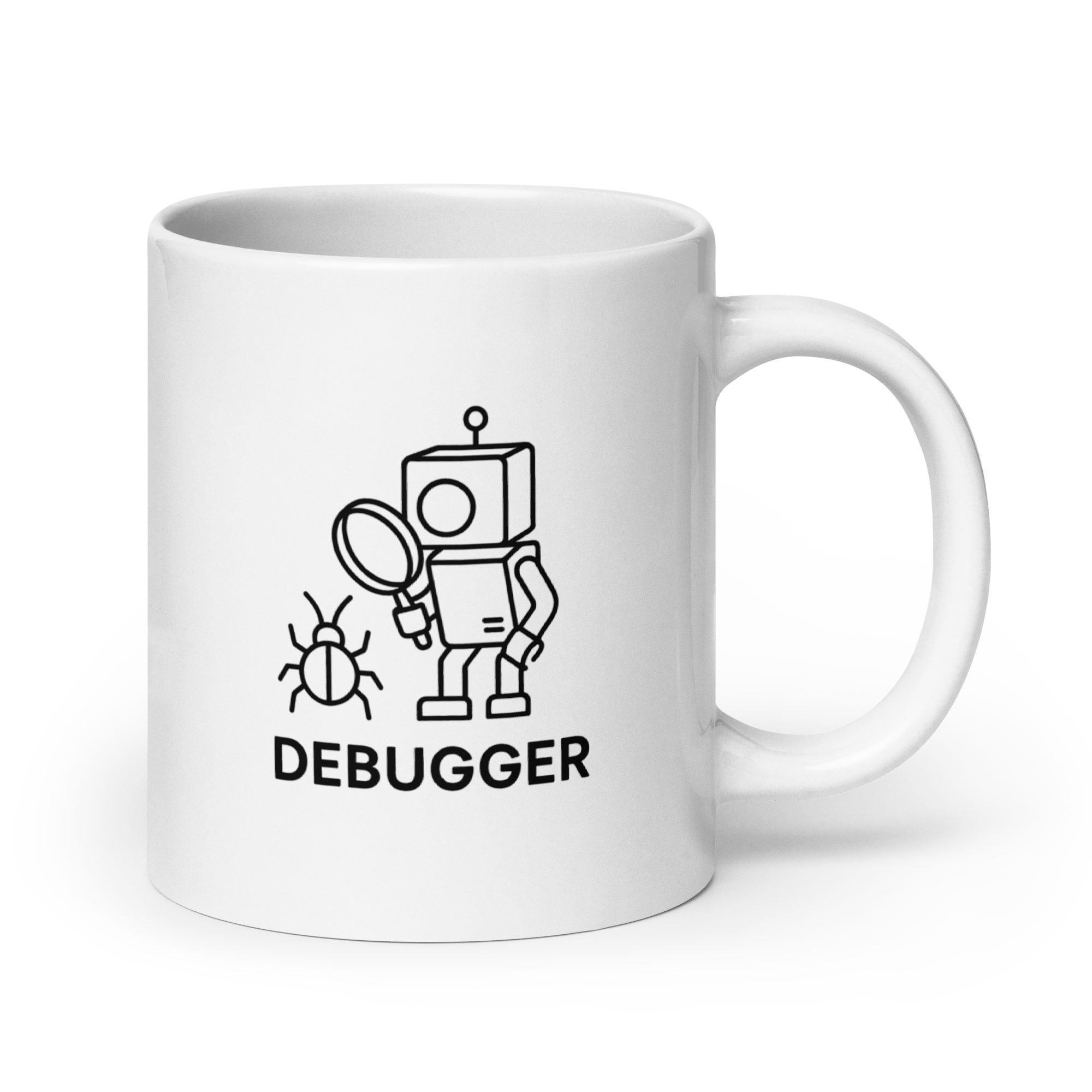 Debugger - biały kubek dla programistów z motywem kodu – Owlgorithm