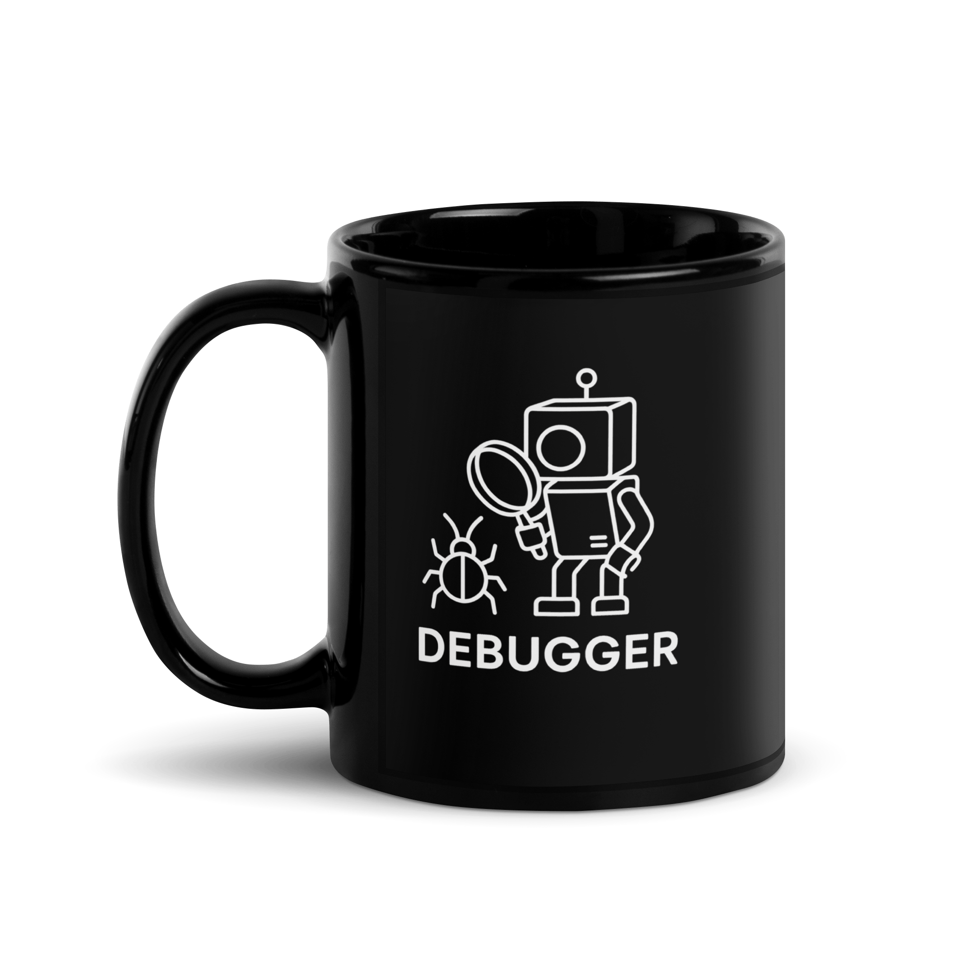 Debugger - czarny kubek IT z nadrukiem kodu - Owlgorithm