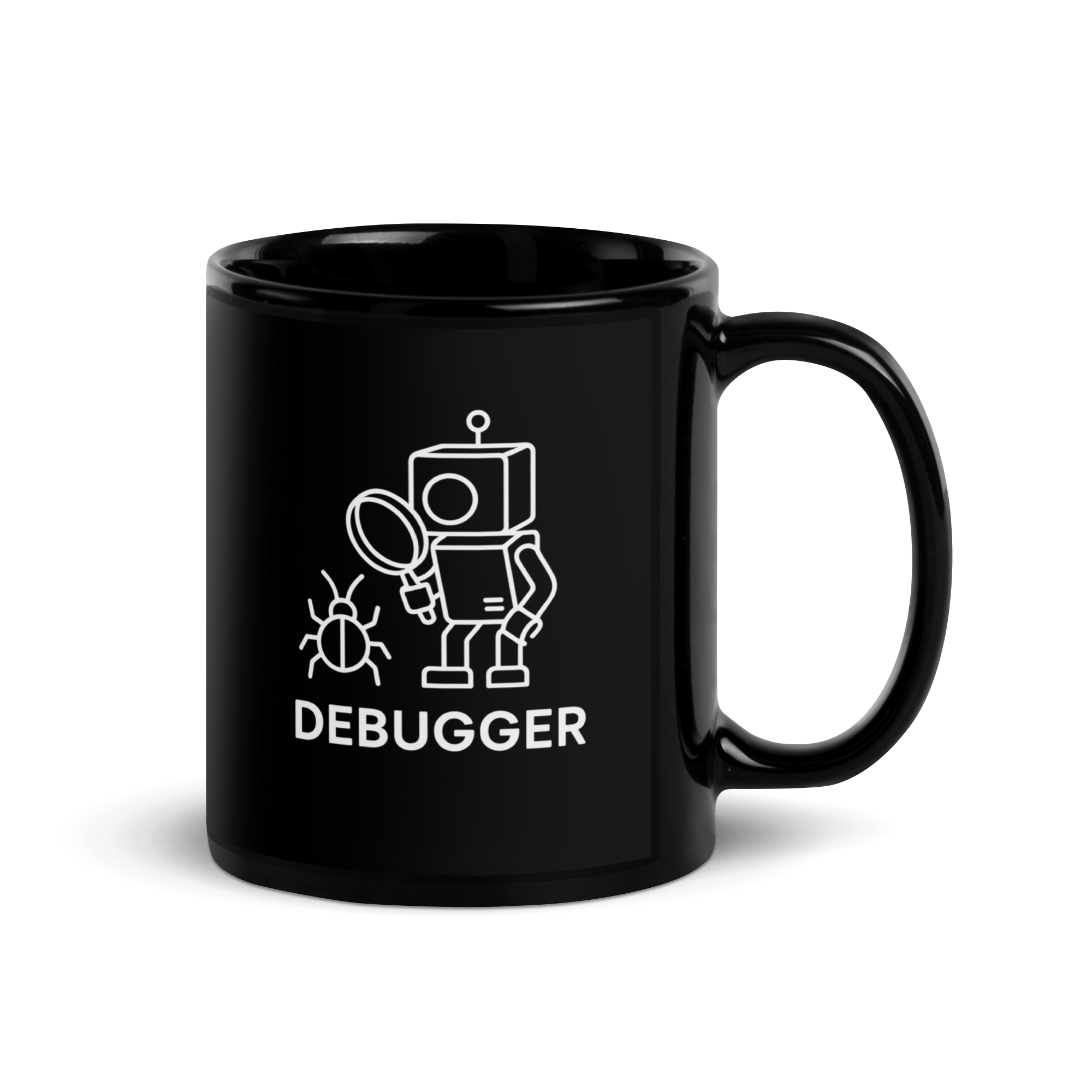 Debugger - czarny kubek IT z nadrukiem kodu - Owlgorithm
