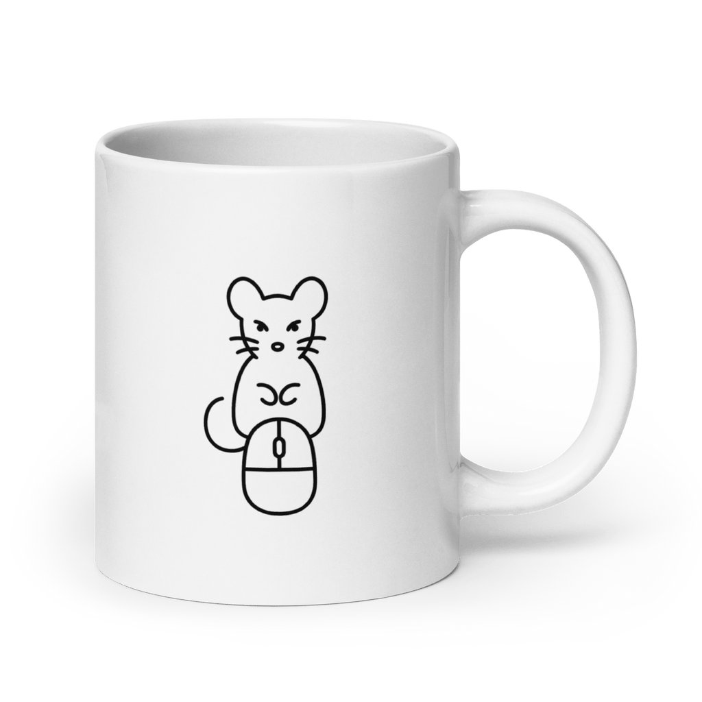 Kot i Mysz - biały kubek dla programisty z nadrukiem IT - Owlgorithm