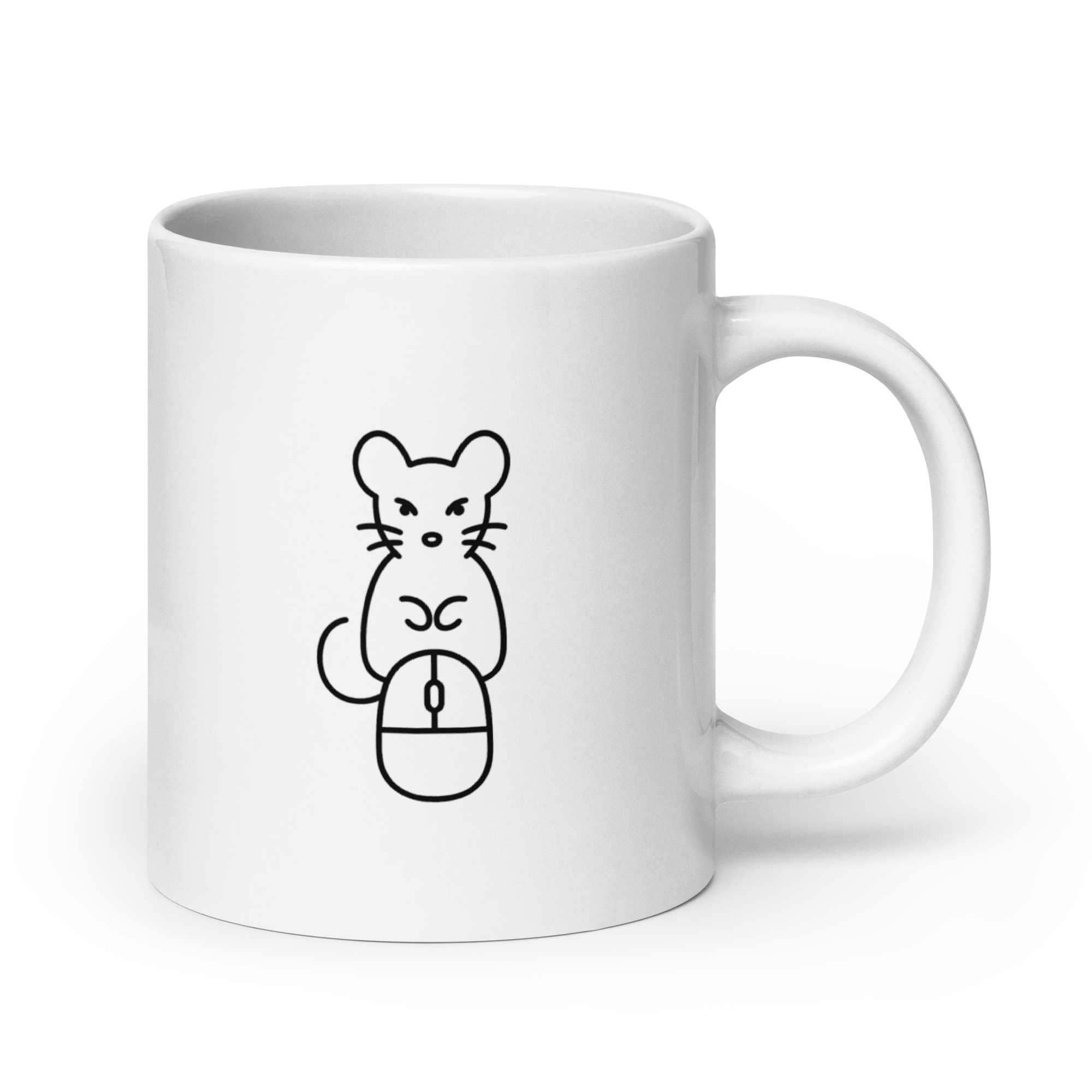 Kot i Mysz - biały kubek dla programisty z nadrukiem IT - Owlgorithm