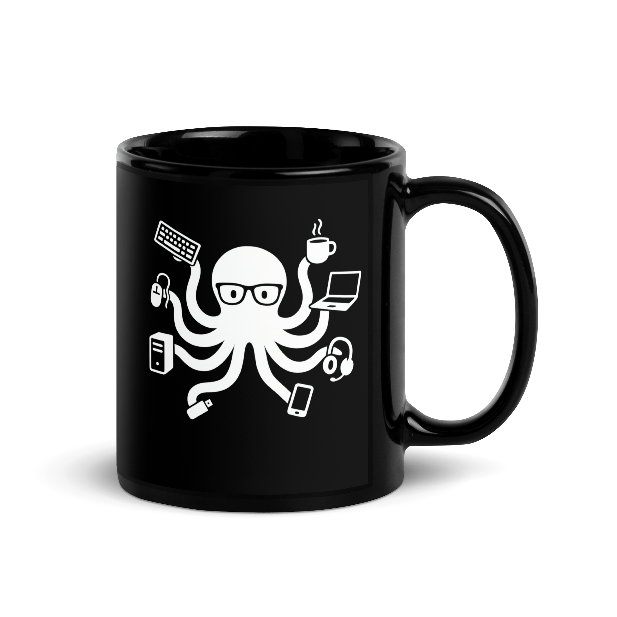 Ośmiornica - czarny kubek IT z motywem ośmiornicy - Owlgorithm